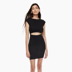 ARITZIA Wilfred Free Cut-Out Knit Mini Dress | black | xs
